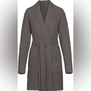 SKIMS Cozy Knit Short Short Robe Smoke Grey Size L/XL